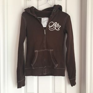 Aeropostale Brown Zip Up Hoodie